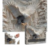 Arnbz The Carved Eagle Jigsaw Puzzle 1000 Pieces, Unique Bald Eagle Puzzle for Adults, 3D Large Challenging Impossible Hard Puzzles for Family Activity