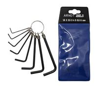 ARNDT Germany 8PCS Hex Key Set | Regular Metric Allen Hex Key Set on Ring: 1.5, 2, 2.5, 3, 4, 5, 5.5, 6mm | Chromium Vanadium Steel