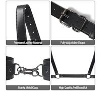 Arnés de pecho BDSM, juego de ataduras de pezón a muslos, juguetes sexuales con esposas, puños de tobillo, colección de ataduras delanteras y traseras, kit de equipo de ataduras sexuales pa
