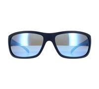 Arnette Rectangle Mens Matte Blue Dark Grey Mirror Water Sunglasses - One Size