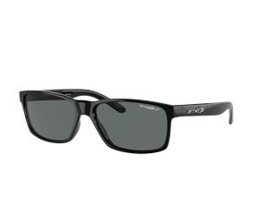 Arnette Unisex Sunglass AN4185 Slickster - Frame color: Shiny Black, Lens color: Polarized Dark Grey