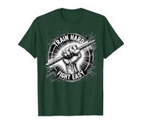 Arnis Train Hard Fight Easy Martial Art Self-Defense Arnis T-Shirt, Men, Dark Green, XX-Large