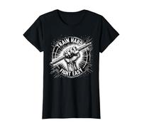 Arnis Train Hard Fight Easy Martial Art Self-Defense Arnis T-Shirt, Women, Black, Small