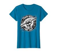 Arnis Train Hard Fight Easy Martial Art Self-Defense Arnis T-Shirt, Women, Sapphire Blue, Medium