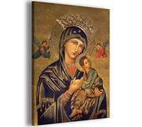 ARNLRDYA Russian Orthodox Icon Picture Our Lady of Perpetual Help Wall Decor Mother Mary Icon Wall Art Mary and Jesus Poster Religious Icons Painting Frame for Home Decor Ready to Hang(20''Wx28''H)
