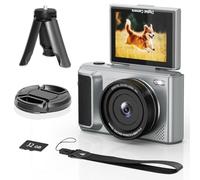 ARNNSSIEN 4K Digital Camera with 180° Flip Screen, 2.8 inch Compact Digital Camera with 16X Zoom, Easy Carry Design, 32GB Card for Travel, Built-in 1500mAh Battery for 2-Hour Recording, Y1