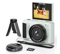 ARNNSSIEN 4K Digital Camera with 2.8" 180° Flip Screen, Compact Canera with 16X Zoom, Camara Fotografica, Easy Carry Design, 32GB Card for Travel, Built-in 1500mAh Battery for 2-Hour Recording, Y1