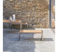 Arno - Solid teak and stainless steel garden Bench Natural