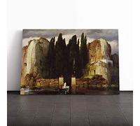 Arnold Bocklin Isle of The Dead Canvas Print | Gallery Wrapped 30mm Frame Wall Art | 24x16 inches | Ready to Hang | Modern Picture | Living Room Bedroom Lounge Office