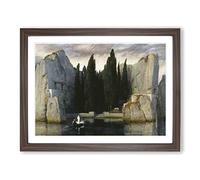 Arnold Bocklin Isle of the Dead No.1 Classic Painting Framed Print | A2 Walnut Framed Wall Art | Ready to Hang | Classic Historical Picture | Living Room Bedroom Lounge Office