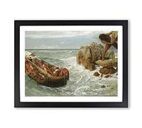 Arnold Bocklin Odysseus and Polyphemus Classic Painting Framed Print | A2 Black Framed Wall Art | Ready to Hang | Classic Historical Picture | Living Room Bedroom Lounge Office
