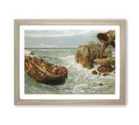 Arnold Bocklin Odysseus and Polyphemus Classic Painting Framed Wall Art Print, Ready to Hang Picture for Living Room Bedroom Home Office Décor, Oak A2 (64 x 46 cm)
