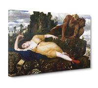 Arnold Bocklin Sleeping Diana Watched by Two Fauns Canvas Print | Gallery Wrapped 30mm Frame Wall Art | 30x20 inches | Ready to Hang | Modern Picture | Living Room Bedroom Lounge Office
