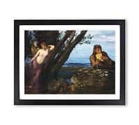 Arnold Bocklin Spring Evening Classic Painting Framed Print | A3 Black Framed Wall Art | Ready to Hang | Classic Landscape Picture | Living Room Bedroom Lounge Office