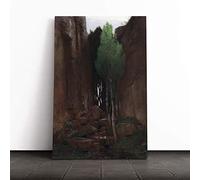 Arnold Bocklin Spring in a Narrow Gorge Canvas Print | Gallery Wrapped 30mm Frame Wall Art | 20x14 inches | Ready to Hang | Modern Landscape Picture | Living Room Bedroom Lounge Office