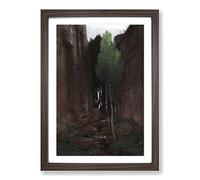 Arnold Bocklin Spring in a Narrow Gorge Framed Print | A2 Walnut Framed Wall Art | Ready to Hang | Modern Landscape Picture | Living Room Bedroom Lounge Office