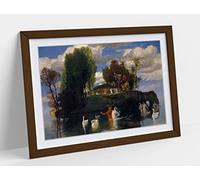 Arnold Bocklin, The Island of Life Framed Wall Art Print Picture - A1 - Walnut Frame