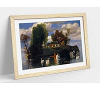 Arnold Bocklin, The Island of Life Framed Wall Art Print Picture - A2 - Light Oak Frame