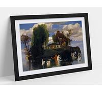 Arnold Bocklin, The Island of Life Framed Wall Art Print Picture - A3 - Black Frame