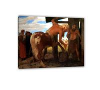Arnold Böcklin Poster Famous Paintings Reproduction Centaur in the town blacksmith Giclee Print on Canvas Arnold Böcklin Wall Art Prints for Living Room Decoration40x30cm(16x12in) Inner frame