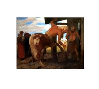 Arnold Böcklin Poster Famous Paintings Reproduction Centaur in the town blacksmith Giclee Print on Canvas Arnold Böcklin Wall Art Prints for Living Room Decoration40x30cm(16x12in) poster