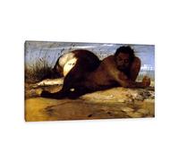 Arnold Böcklin Poster Famous Paintings Reproduction Centaur Looking at Fish Giclee Print on Canvas Arnold Böcklin Wall Art Prints for Living Room Decoration80x50cm(31x20in) Inner frame