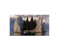 Arnold Böcklin Poster Famous Paintings Reproduction Isle of the Dead Giclee Print on Canvas Arnold Böcklin Wall Art Prints for Living Room Decoration125x70cm(49x28in) poster