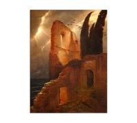 Arnold Böcklin Poster Famous Paintings Reproduction Ruin by the Sea Giclee Print on Canvas Arnold Böcklin Wall Art Prints for Living Room Decoration80x60cm(32x24in) poster