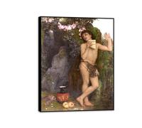 Arnold Böcklin Poster Famous Paintings Reproduction The Complaint of the Shepherd Giclee Print on Canvas Arnold Böcklin Wall Art Prints for Living Room Decoration50x40cm(20x16in) Black Framed