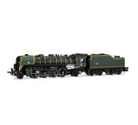 Arnold HN2545S SNCF, 141R 460 with mixed spoke and boxpok wheels and rivetted coal tender, green livery, ep. III, with DCC sound decoder