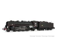 Arnold HN2546S SNCF, 141R 568 with mixed spoke and boxpok wheels and rivetted coal tender, black/red, ep. III, with DCC sound decoder for adults and collectors