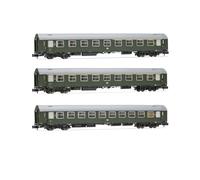 Arnold HN4421 DR, 3-unit pack OSShD type B coaches, green livery, epIII, 1 x A plus 1 x AB plus 1 x Bc Passenger Coaches