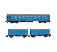 Arnold HN4457 RENFE, 3-unit set Tajo de Vía, type 5000 coach + 2 x J3 wagons, blue livery, ep. IV-V Rolling Stock - Coaches