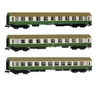 Arnold HN4482 DR, 3-unit pack OSShD type B coaches, green/beige livery, A + AB + Bc, ep. IV Rolling Stock - Coaches
