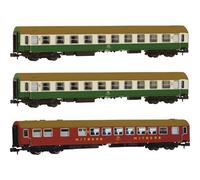Arnold HN4483 DR, 3-unit pack OSShD type B coaches, green/beige livery, WR + 2 x B, ep. IV Rolling Stock - Coaches