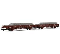 Arnold HN6543 Scale N Set 2 Flat Cars SNCF With Load Sleepers Ep. V