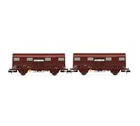 ARNOLD HN6572 SNCF Aquitaine Express, 2-unit pack covered 2-axle wagons type G4 (Permaplex walls), ep. IV Freight Wagons