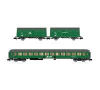 Arnold HN6576 ADIF 3-unit pack, 2 x J2 wagon SSV-500 coach green livery ep VI model RailwayRolling Stock - Wagons
