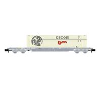 ARNOLD HN6649 F-NOVA 4-axle 60 container wagon Sgss grey with grey 45 container GEODIS ep VI Rolling Stock - Wagons