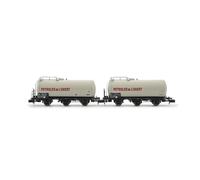 Arnold HN6677 SNCF, 2-unit set 3-axle tank wagons, Petroles de lOuest, grey livery, epIV Freight Wagons