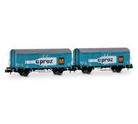 Arnold HN6683 SBB, 2-unit pack 2-axle closed wagon type Gs "APROZ", ep. III for adults and collectors, Blue/White