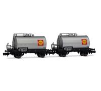 ARNOLD HN6701 Scale N Set Two Tank Cars Shell FS Silver Livery Ep. III-IV