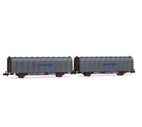Arnold HN6711 RENFE, 2-unit pack 2-axle tarpaulin wagon, Lis type, Transfesa modern logo, ep. V Freight Wagon Packs