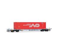ARNOLD HN9766 4-axle container wagon, grey livery loaded with 1 x 45' container Norbert Dentressangle, ep. VI, Railway Rolling Stock Wagons, for ages 14+