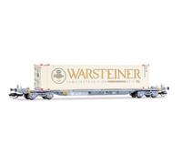 ARNOLD HN9767 4-axle container wagon, grey livery loaded with 1 x 45' container Warsteiner, ep. VI, Railway Rolling Stock Wagons, for ages 14+