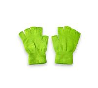 Arnold Prints Solid Knitted Half Finger Green Mittens Typing Gloves, Halloween Ash Ketchum Gloves for costume 1 Pair, Light Green, Adult/ ONESIZE