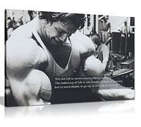 Arnold Schwarzenegger Bodybuilding Motivation Quote Canvas Wall Art Picture Print (24X16)