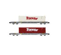 Arnold HN6584 SNCF Bogie Flat Wagon w/45' Trans-Fer Container Set (2) V