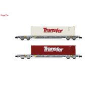 Arnold SNCF Bogie Flat Wagon w/45' Trans-Fer Container Set (2) V N Gauge