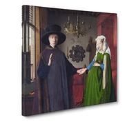 Arnolfini Portrait by Jan van eyck Canvas Print | Gallery Wrapped 30mm Frame Wall Art | 14x14 inches | Ready to Hang | Classic People Picture | Living Room Bedroom Lounge Office